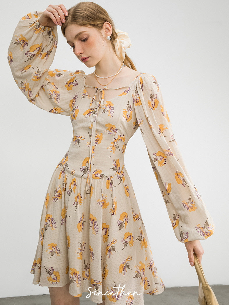 Autumn Blooms Cottagecore Dress