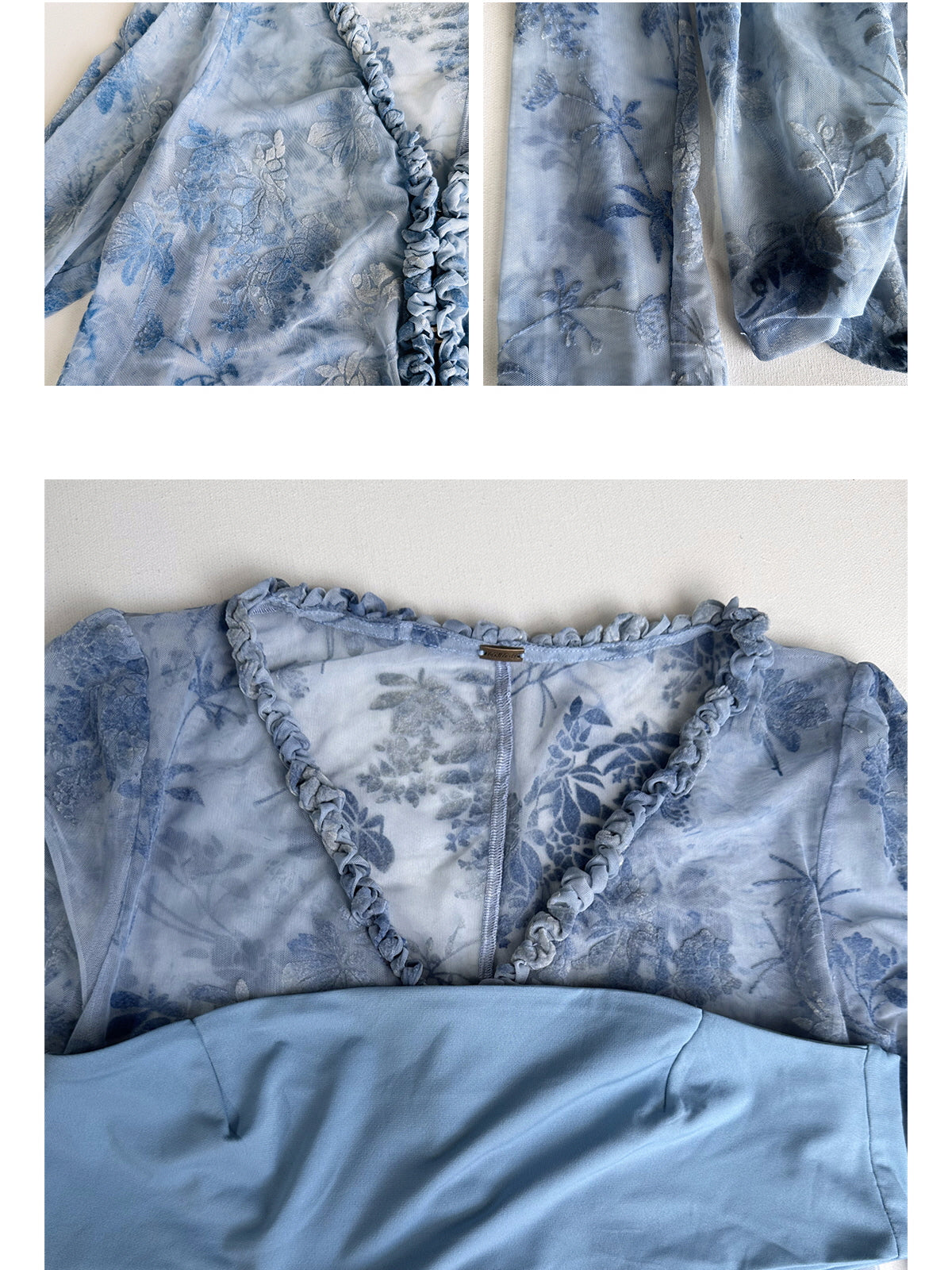 Ethereal Blue Floral Fairy Blouse