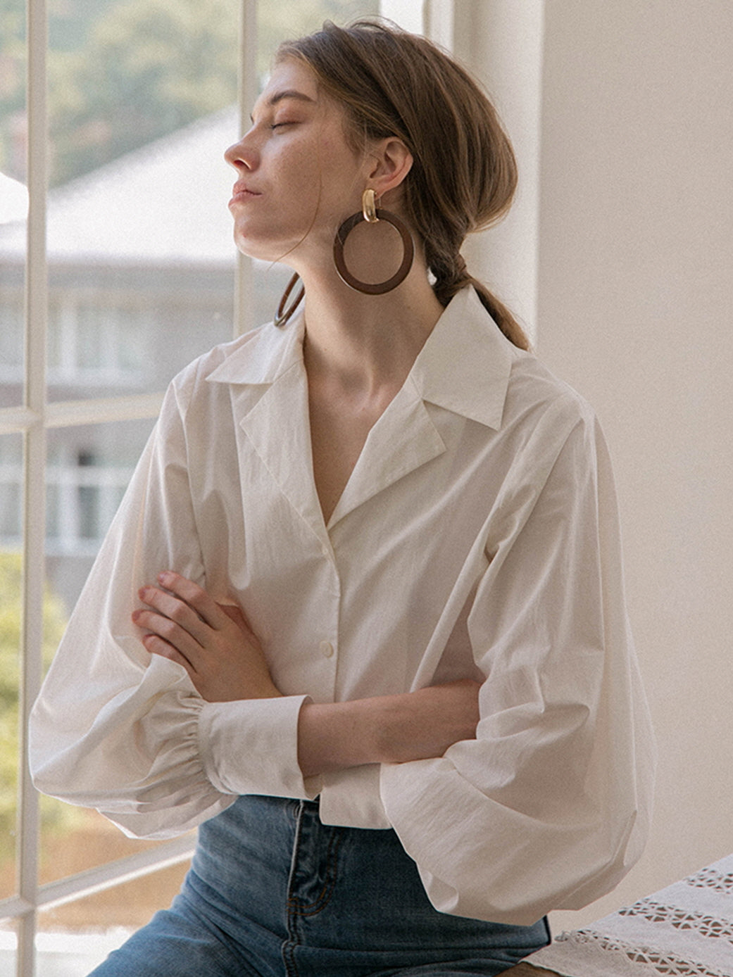 Timeless Elegance Cotton White Blouse