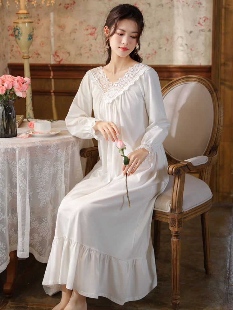 Lace-Trimmed Elegance Nightgown