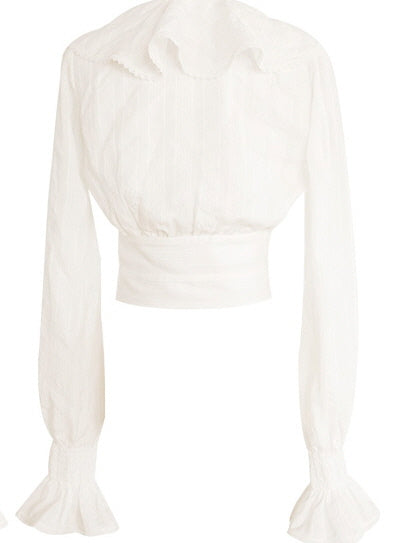 Timeless Elegance Ruffled Cotton Blouse