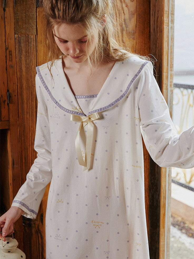 Dreamy Polka Dot Sailor Nightgown