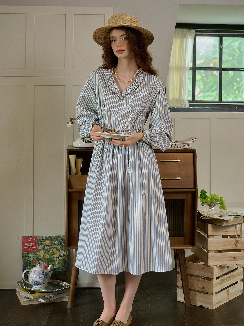 Blue Striped Prairie Day Dress