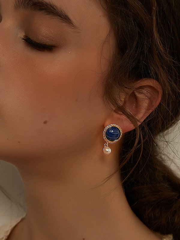 Elegant Blue Stud Earrings