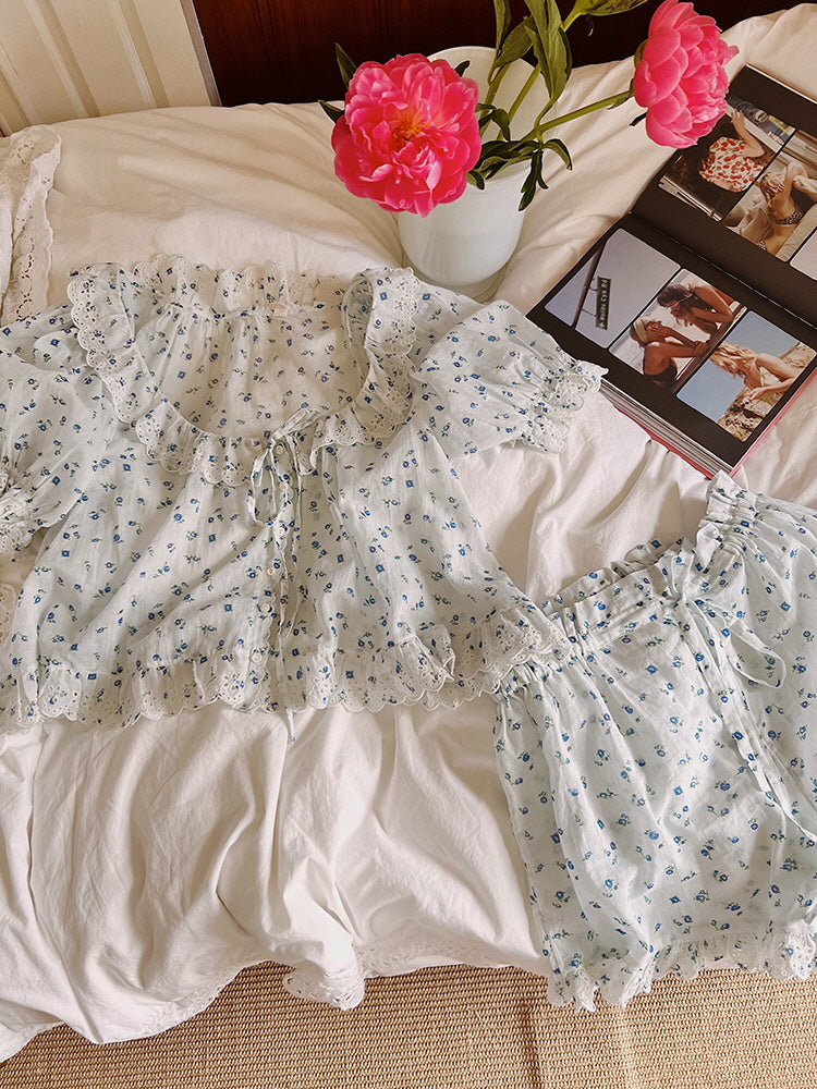 Blue Floral Dream Pajama Set