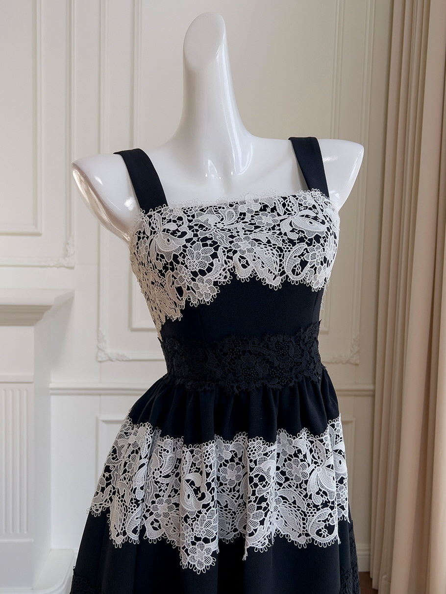 Princess Black & White Lace Dress