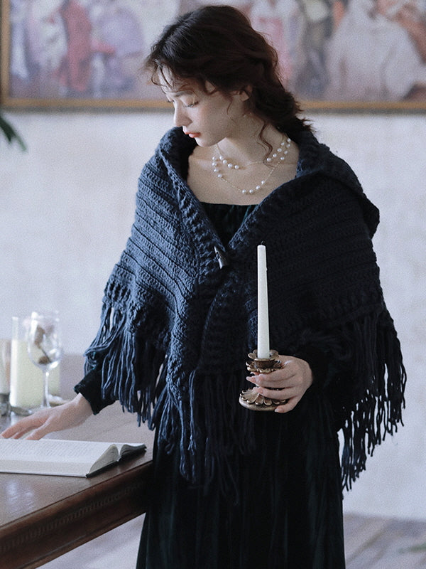 Enchanted Midnight Wool Shawl