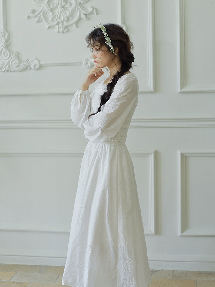 Ethereal White Princess Cotton Dress