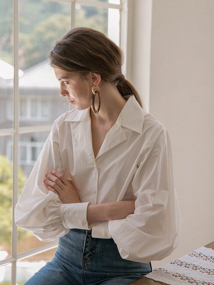 Timeless Elegance Cotton White Blouse