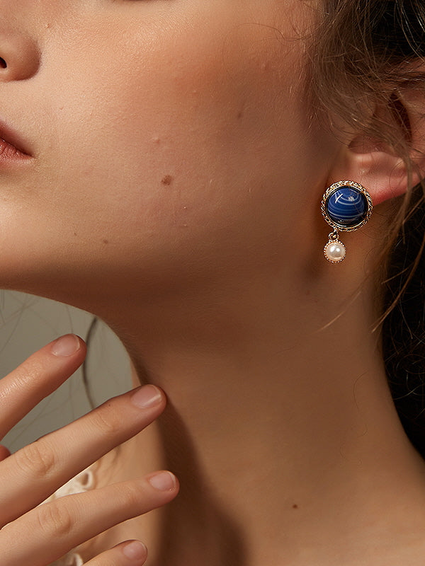 Elegant Blue Stud Earrings