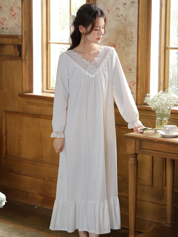 Lace-Trimmed Elegance Nightgown