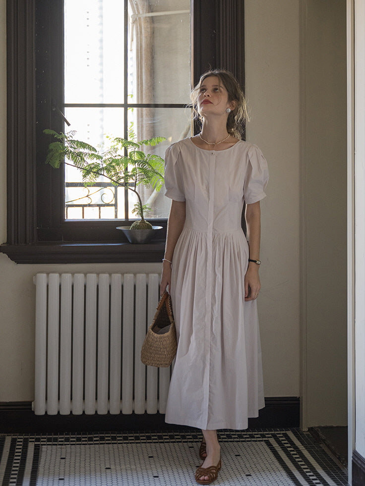 Vintage Elegance Cotton Dress