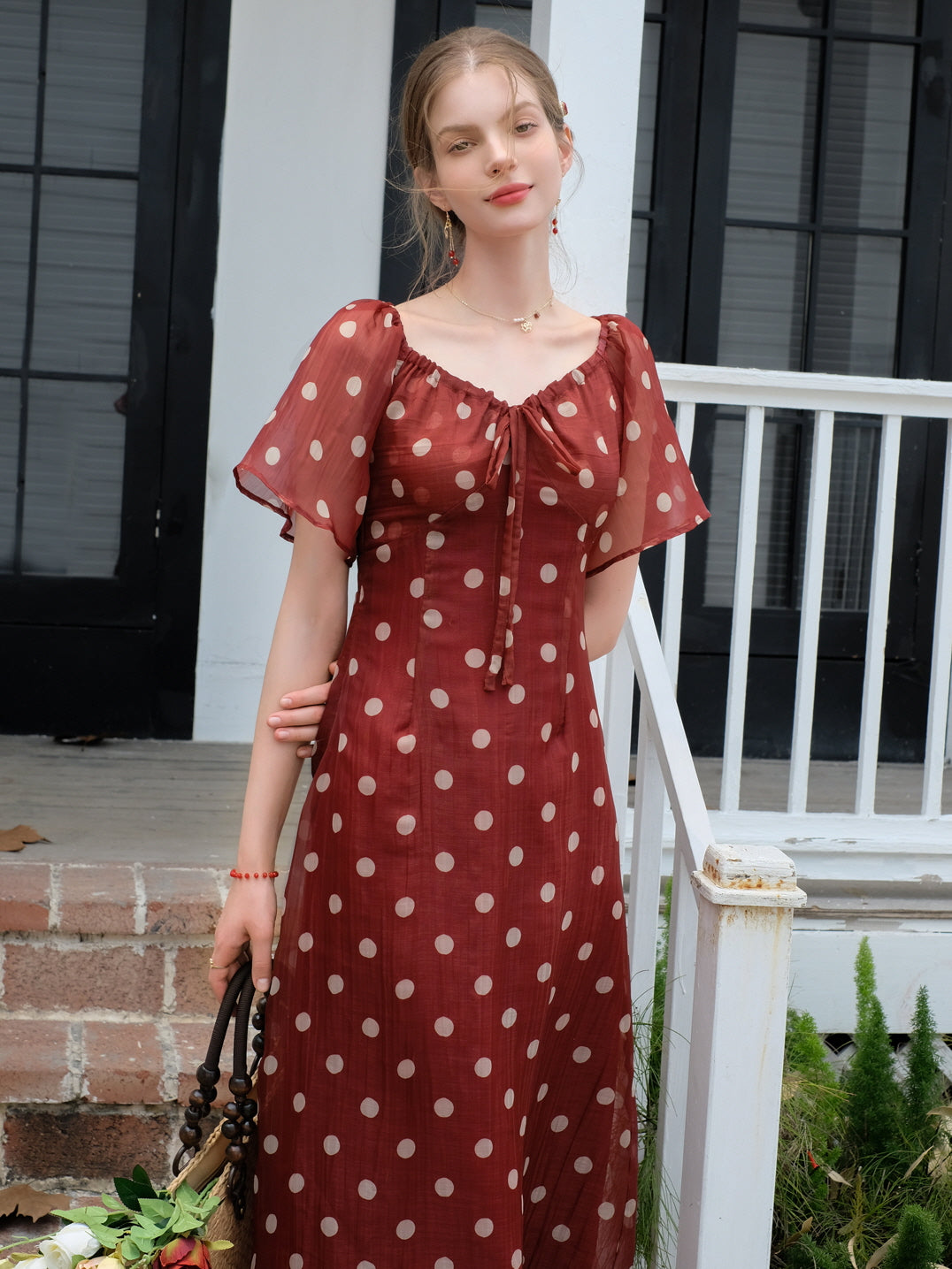 Ava's Vintage Dots Red Dress