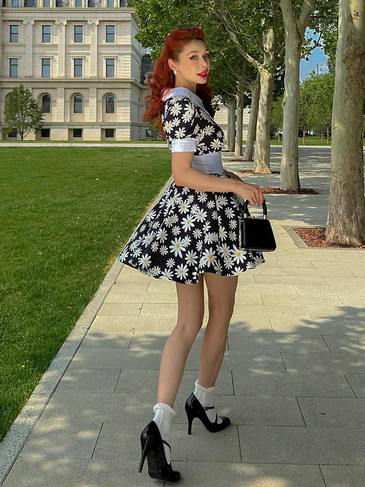 Vintage Daisy Delight Mini Dress