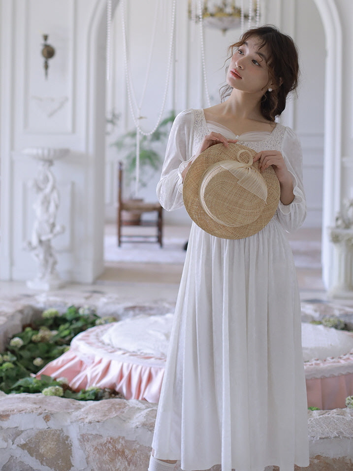 Ethereal Elegance White Vintage Dress