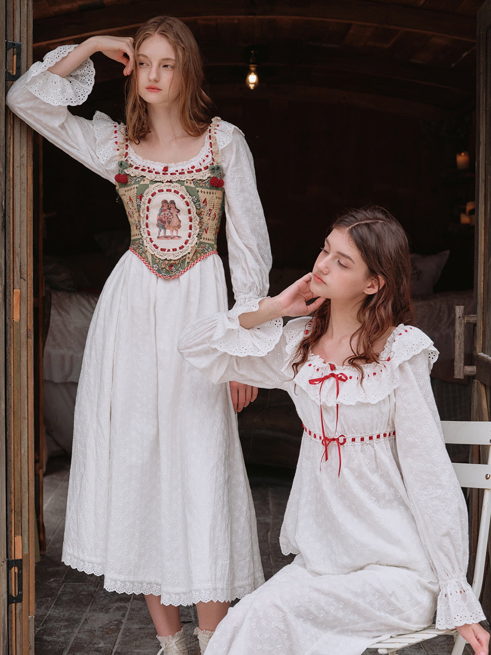 Enchanted Rose Embroidered Cotton Nightgown