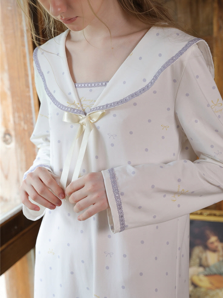 Dreamy Polka Dot Sailor Nightgown