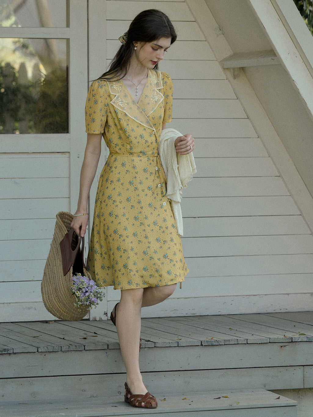 Sunny Meadows Vintage Floral Dress