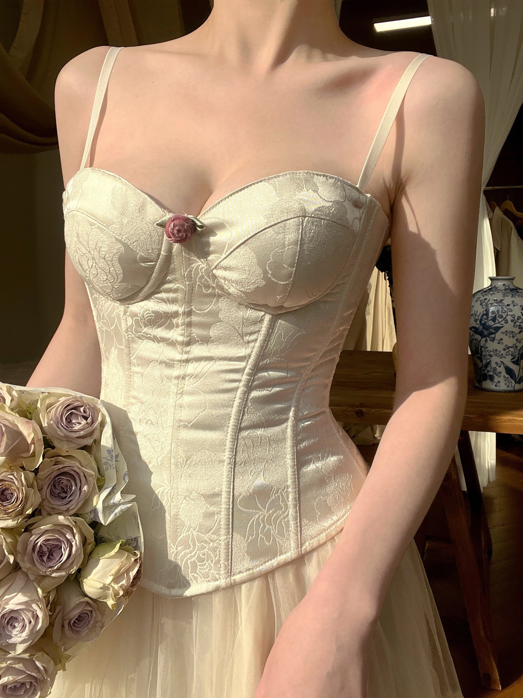 Vintage Floral Lace Corset