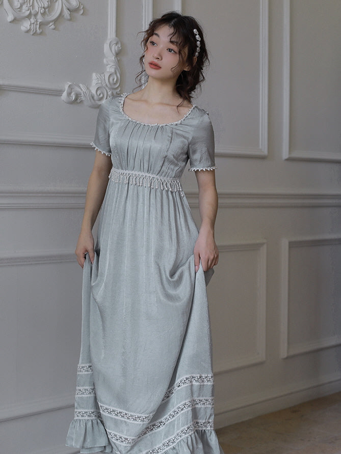 Enchanted Pearl Gray Blue Princess Dress