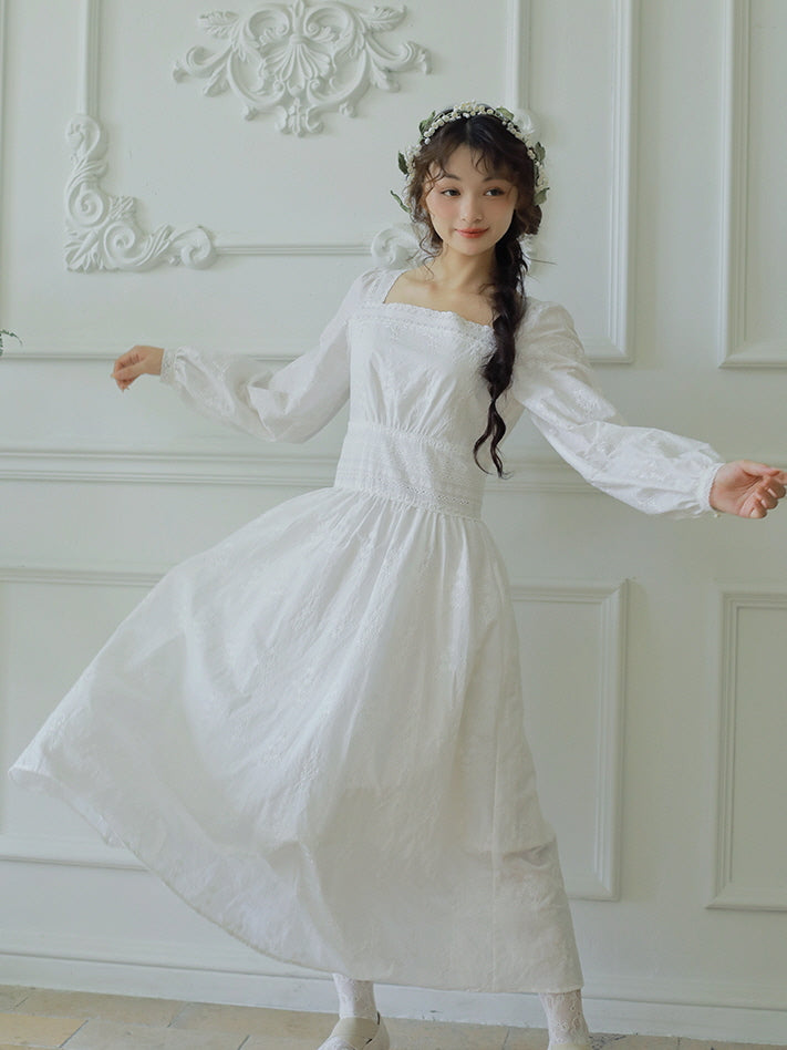 Ethereal White Princess Cotton Dress