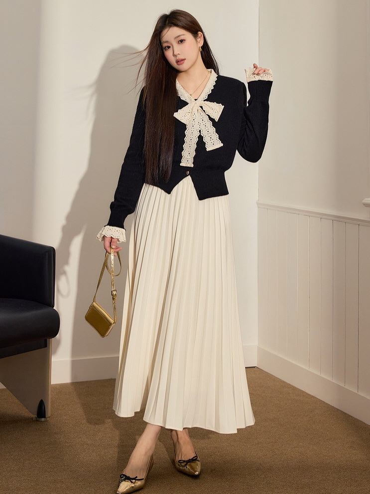 Timeless Ivory Pleated Skirt