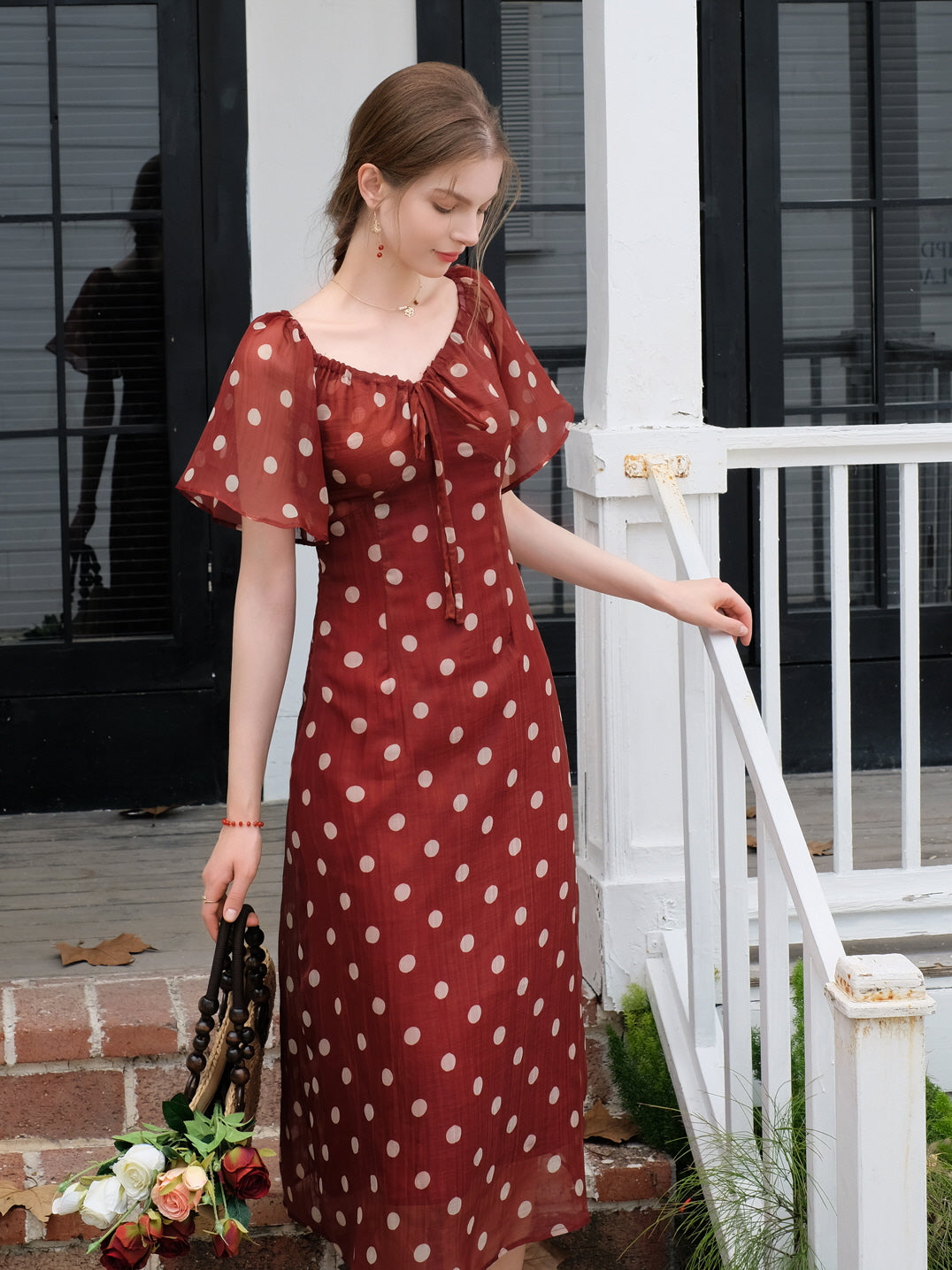 Ava's Vintage Dots Red Dress