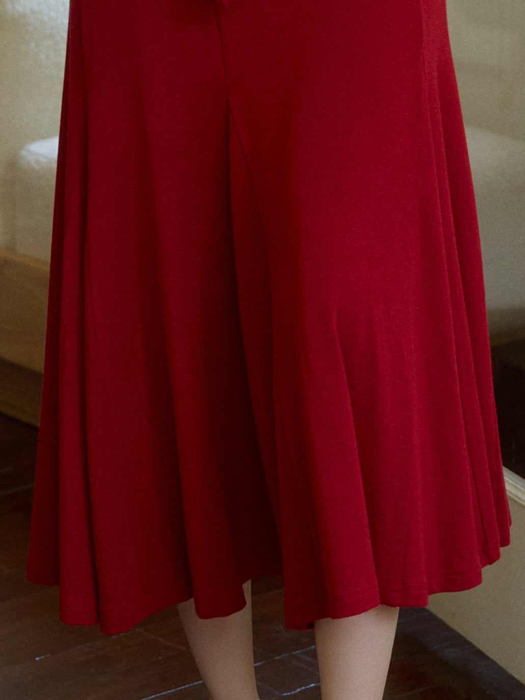 Elegant Off-Shoulder Red Maxi Dress