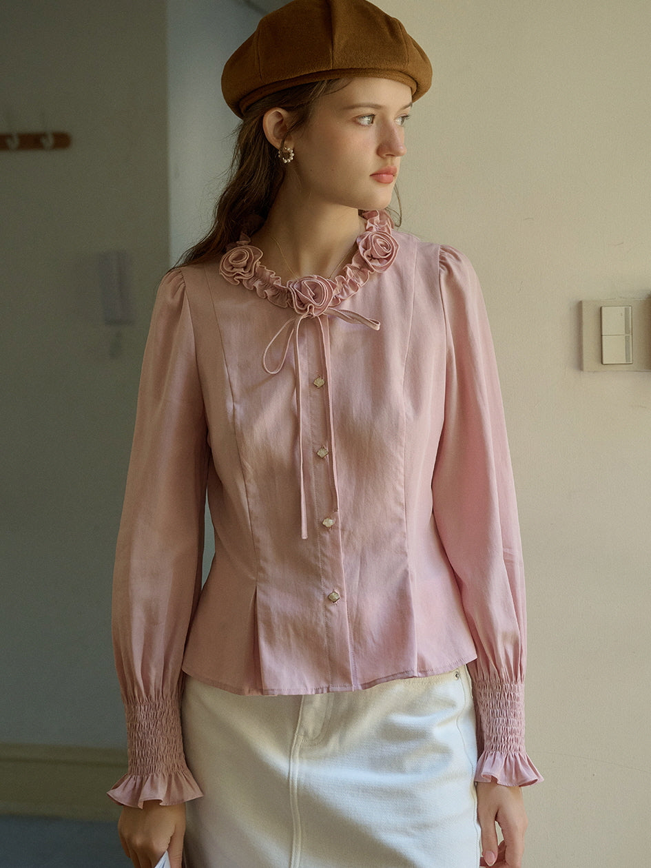 Rosette Charm Lyocell Blouse