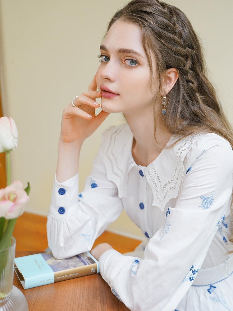 Enchanted Blossom Embroidered Blouse