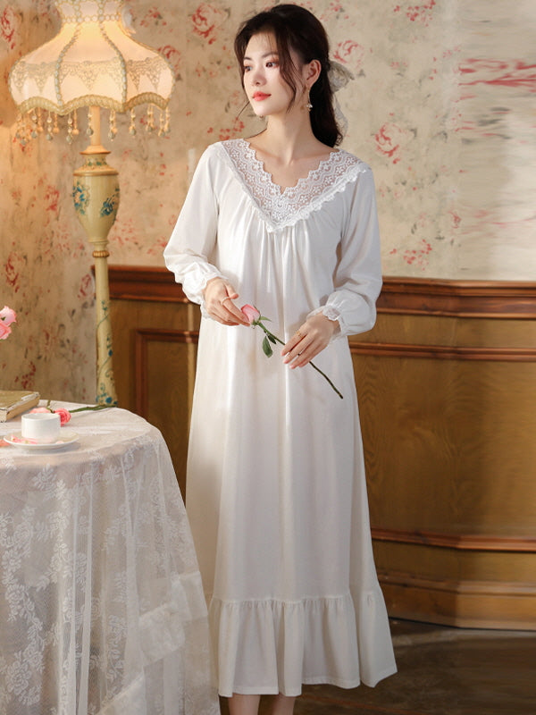 Lace-Trimmed Elegance Nightgown