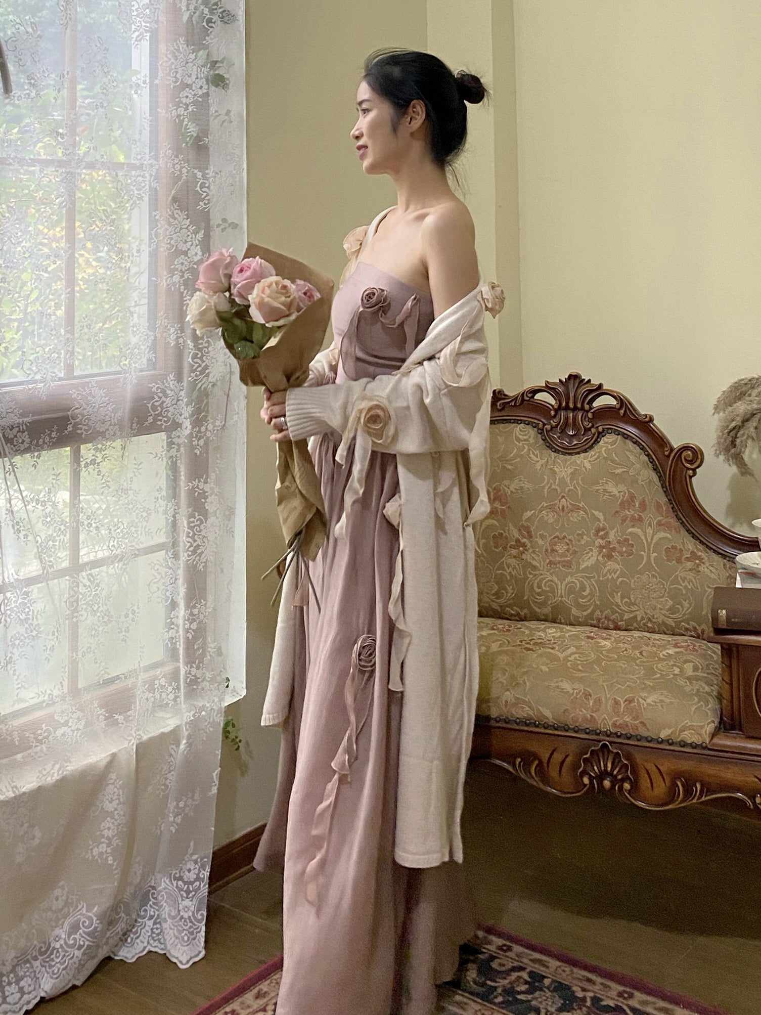 Ethereal Rose Corset Gown