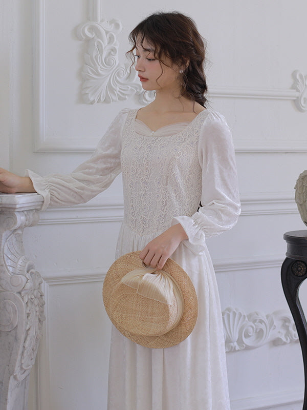 Ethereal Elegance White Vintage Dress