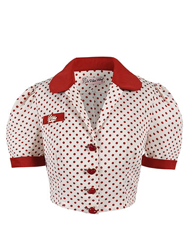 Cherry Diner Retro Dot Blouse