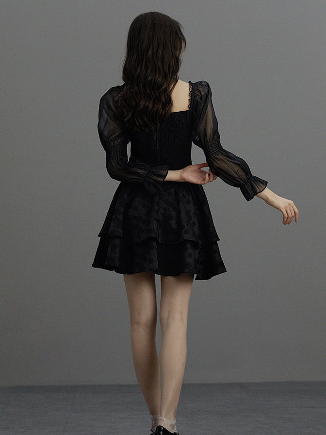 Gothic Romance Layered Mini Dress