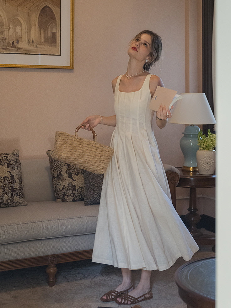 Ethereal Linen Elegance Dress