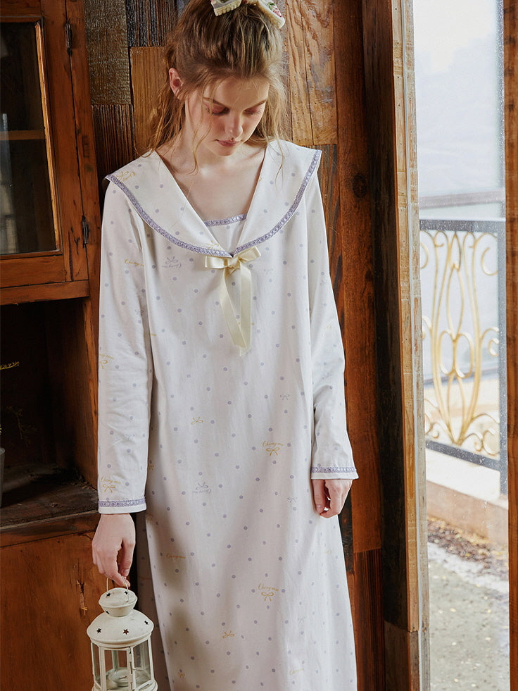 Dreamy Polka Dot Sailor Nightgown