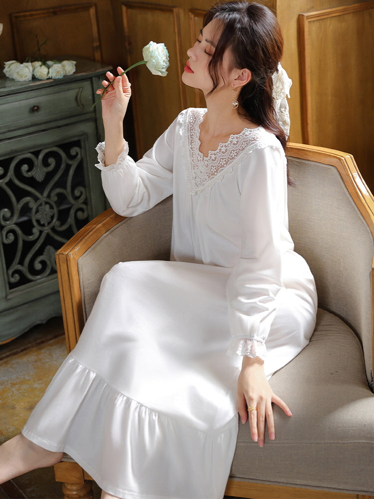 Lace-Trimmed Elegance Nightgown