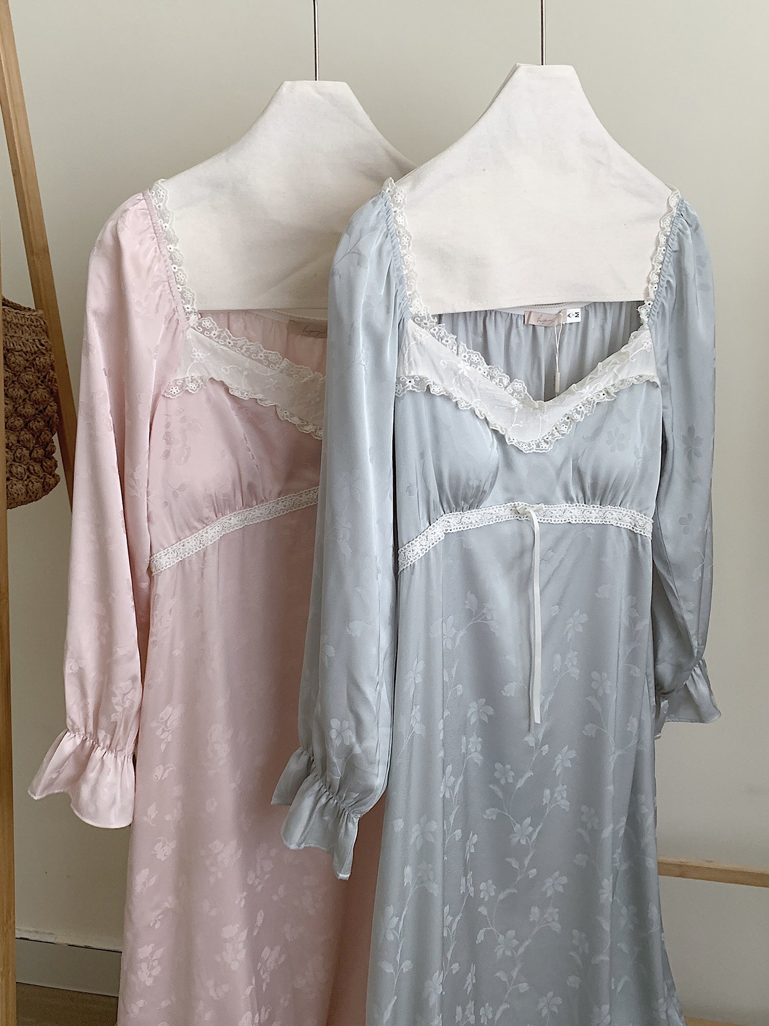 Vintage Lace Trim Silky Nightgown