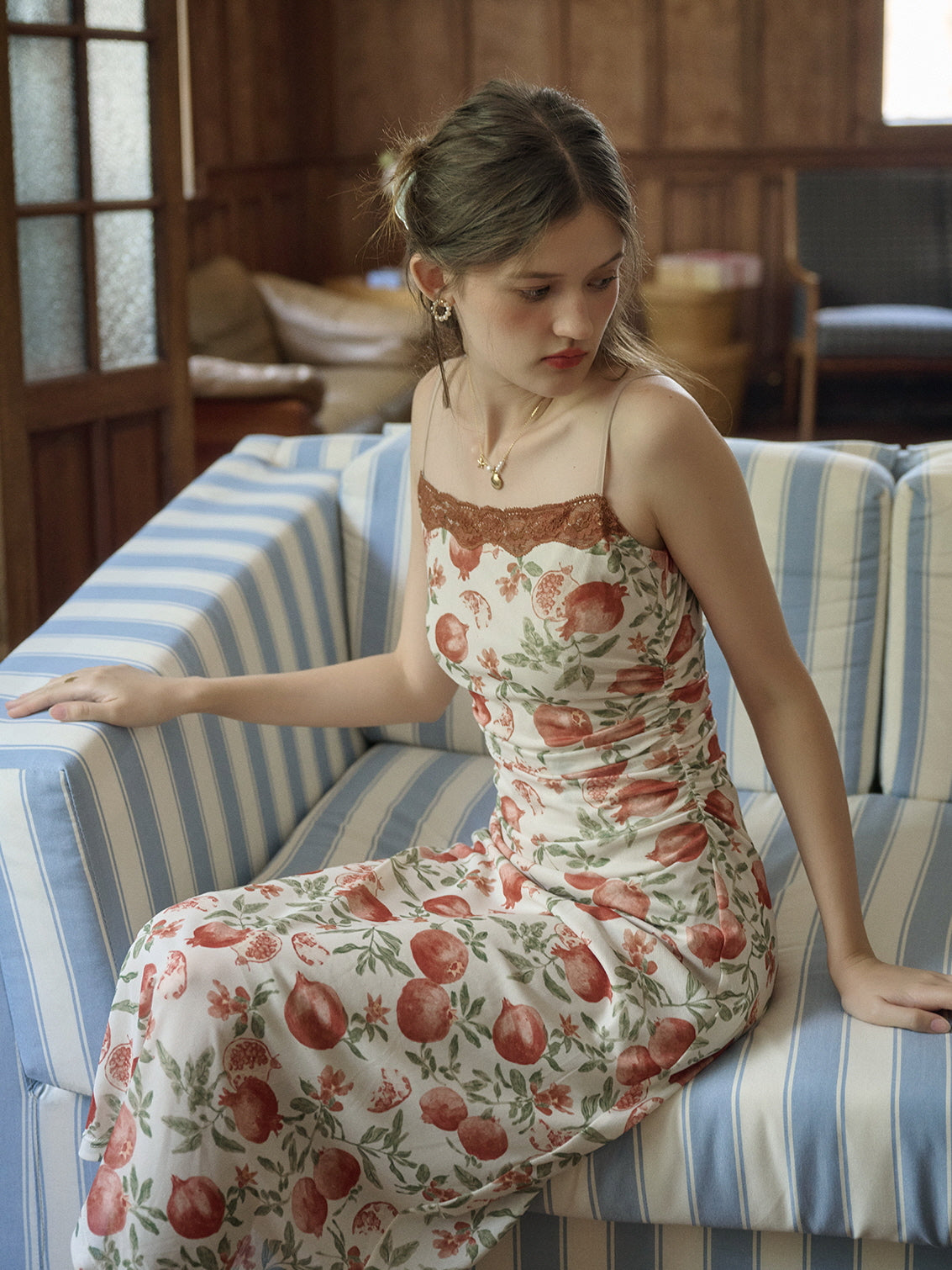 Vintage Pomegranate Slip Dress