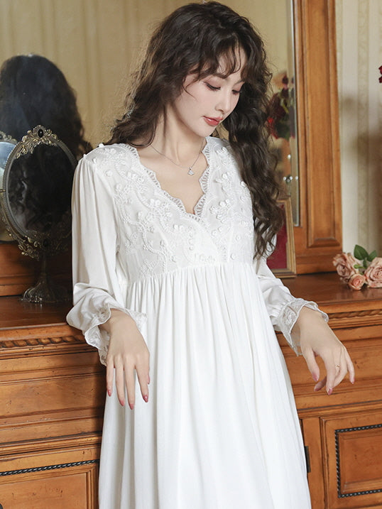 Vintage Dream Lace White Nightgown