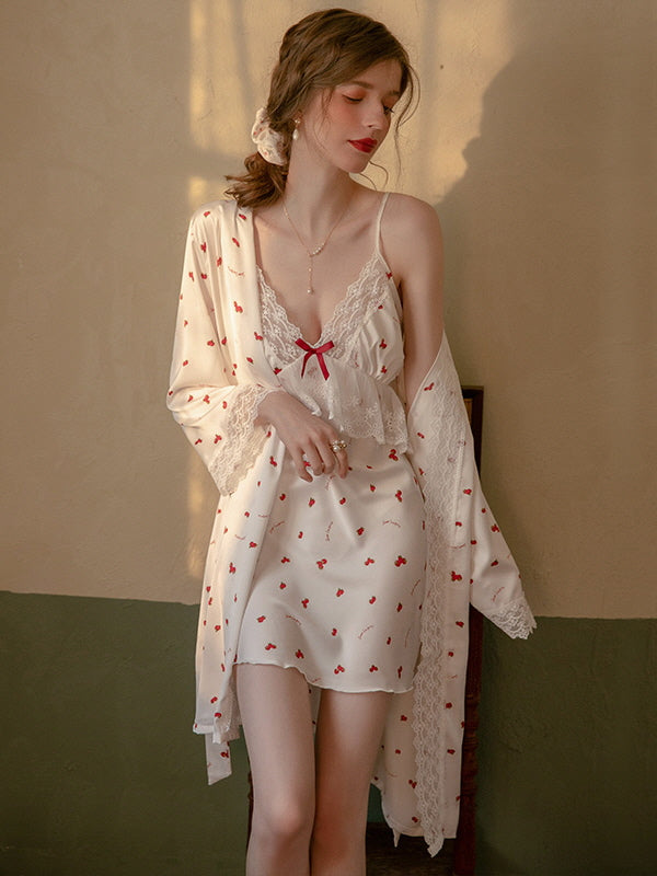 Romantic Cherry Blossom Nightgown Set