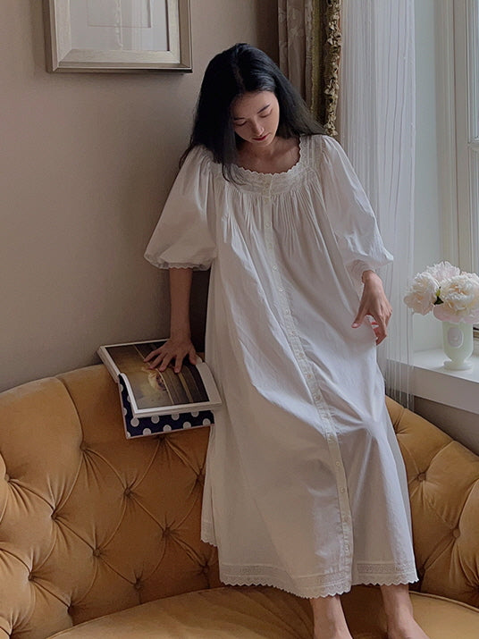 Vintage Charm Cotton Nightgown