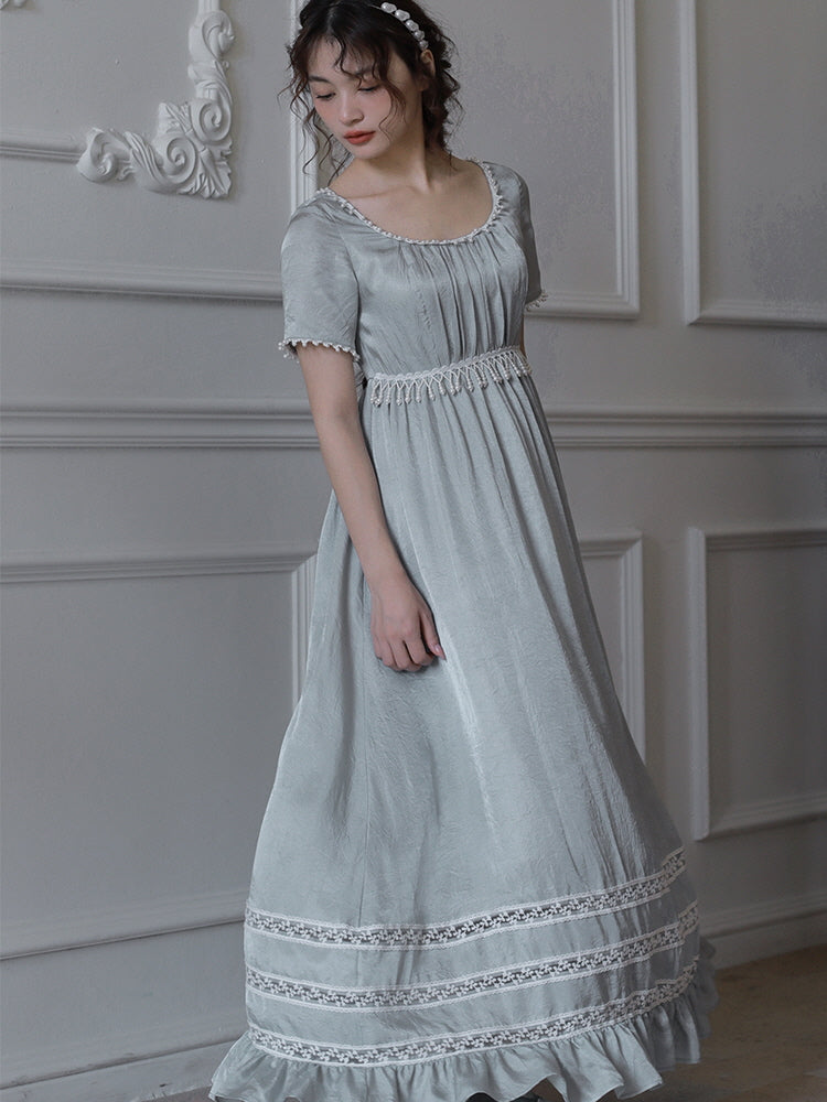 Enchanted Pearl Gray Blue Princess Dress