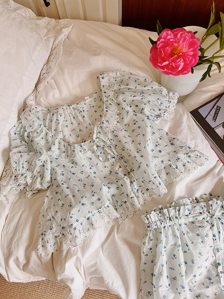 Blue Floral Dream Pajama Set