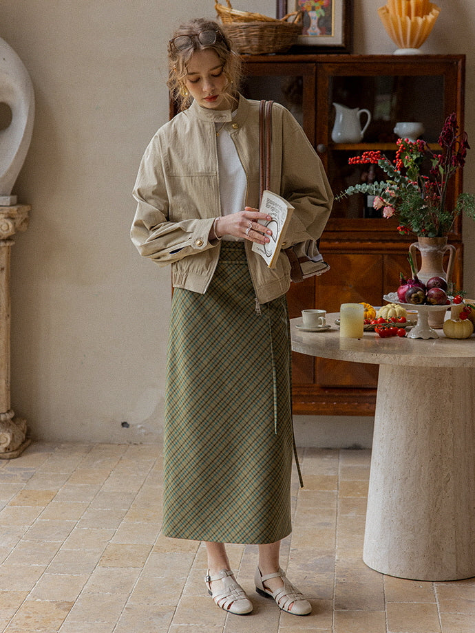 Classic Plaid Retro Green Checkered Skirt