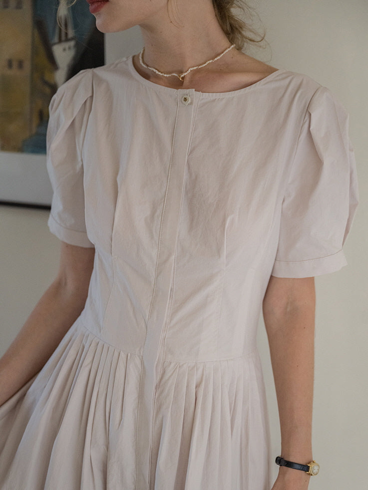 Vintage Elegance Cotton Dress