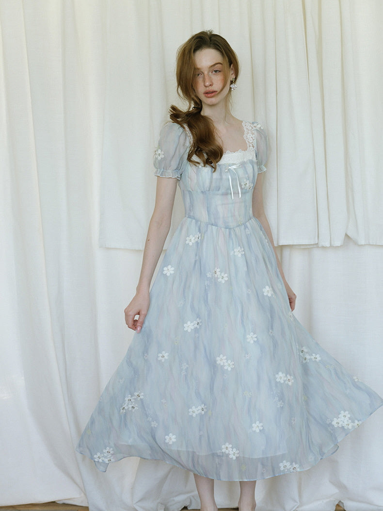 Enchanted Sky Blue Floral Dress