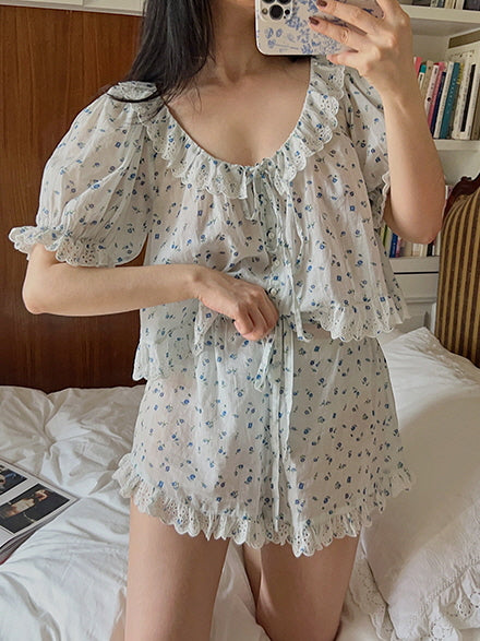 Blue Floral Dream Pajama Set