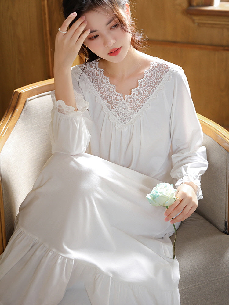 Lace-Trimmed Elegance Nightgown